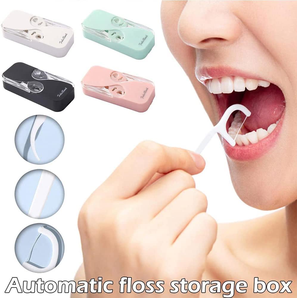 Portable Floss Dispensers,4Pcs Portable Dental Floss Dispensers,Refillable Travel Dental Floss Dispenser,Dental Floss Portable Cases Dispenser,Dental Floss Picks Dispenser Dental Floss Portable Cases