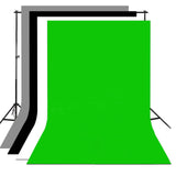 Photography Studio Backdrop Kit 2X 135W Continuous Lighting Kit 4 Umbrellas 4 Backdrops (White,Green,Black,Gray) 2x3m Background Support Stand System