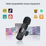 Tech Wireless Lavalier Microphone for iPhone iPad USB C Smartphone, Plug and Play Mini Mic for YouTube TikTok Live Streaming Gaming K Song Recording Auto Noise Reduction (3.5mm 1)