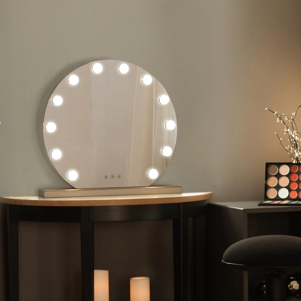 Vanity Mirror with 12 LED Lights, 20 Inch Hollywood Lighted Makeup Mirror for Dressing Room, Tabletop (Gold)