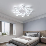 Modern Flush Mount Ceiling Light 86W Dimmable Led Bedroom Ceiling Lighting Fixture, 8-Head Acrylic White Chandeliers Ceiling for Living Room, Kids Room, Bedroom