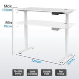 Ergonomic Standing Desk 28"-45" Height Adjustable Electric Sit Stand Desks with Smart Memory Lifting Base Sturdy Motor Computer Workstation for Home, Office, Gaming, Study(White Top White Legs)