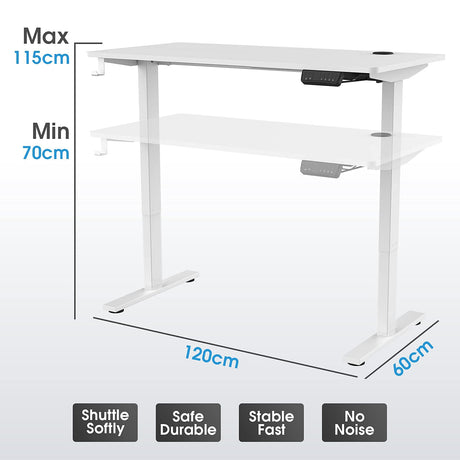 Ergonomic Standing Desk 28"-45" Height Adjustable Electric Sit Stand Desks with Smart Memory Lifting Base Sturdy Motor Computer Workstation for Home, Office, Gaming, Study(White Top White Legs)