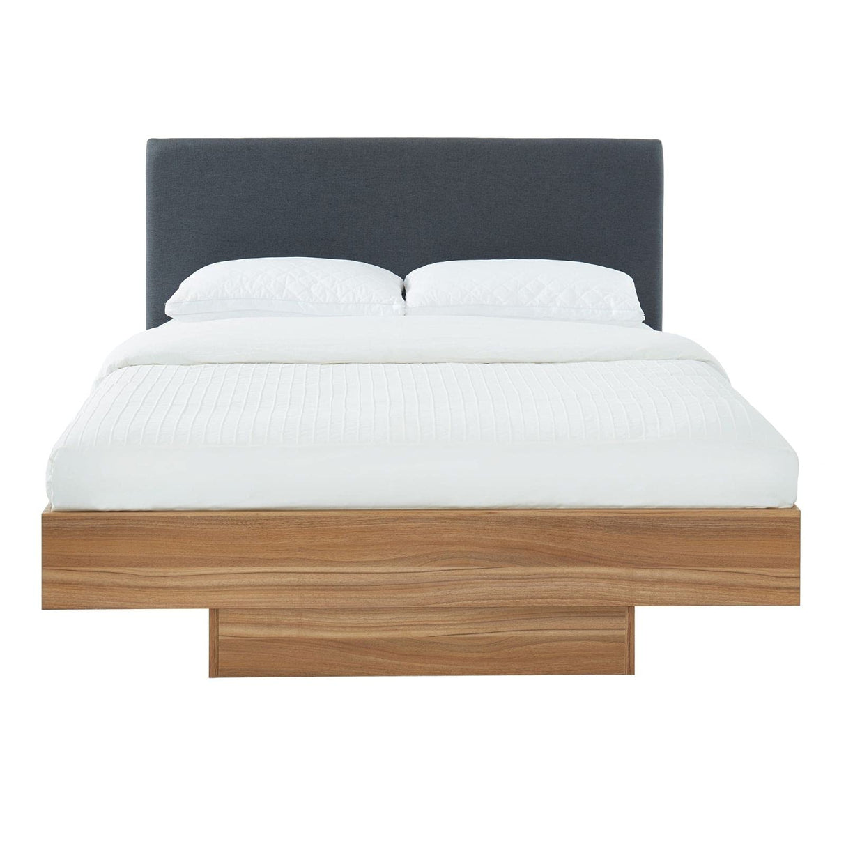 Wooden Floating Bed Frame Walnut Oak King