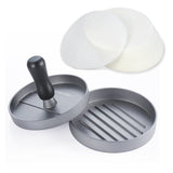 Burger Press, Non-Stick Burger Press Aluminum Hamburger Patty Maker with 100 Wax Papers for BBQ Grill