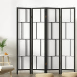 Room Divider Screen 4 Panel Foldable Wooden Divider Ashton Black