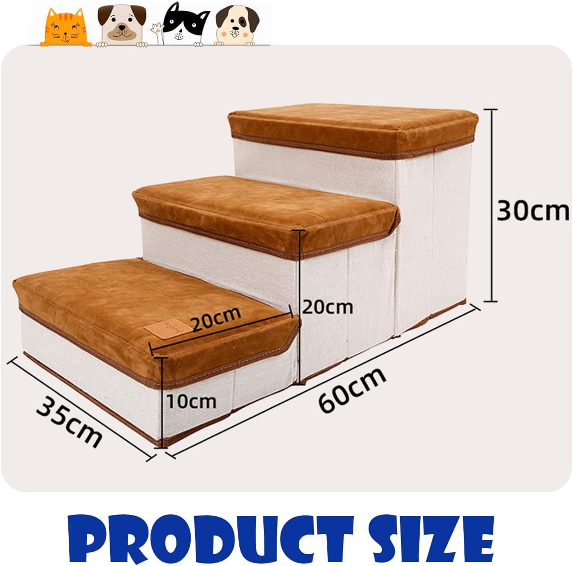 Dog Stairs for Small Dog, Dog Steps for High Beds, Pet Steps for Couch Sofa Under 60 Pounds