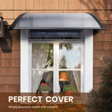 Window Door Awning Outdoor Canopy Patio Rain Shield Cover DIY 1Mx1M Black Clear