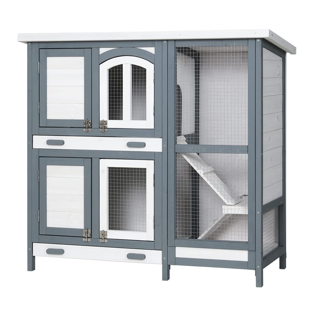 Rabbit Hutch Chicken Coop Large Run Hamster Guinea Pig 98cm x 45cm x 92cm