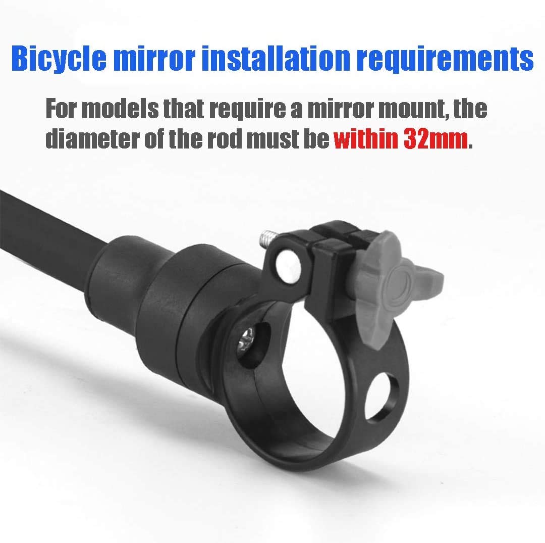 2 Pcs Bike Mirror, Bicycle Mirror Handlebar Mount, Adjustable Rotatable Bending Wide Angle Rear View Mirrors, Acrylic Convex Safety Mirror Mountain Road Bike, Electric Bike Accessories, Easy Install