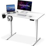 Electric Motor Height Adjustable Standing Desk, 110 x 60 cm, Ergonomic Stand Up Desk, Adjustable Computer Sit Stand Desk Stand