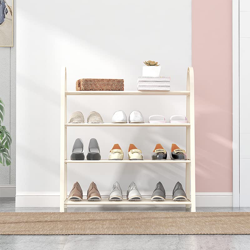 Simplicity A-Shaped 4 Tier Shoe Rack- Shoe Storage Organiser (White)