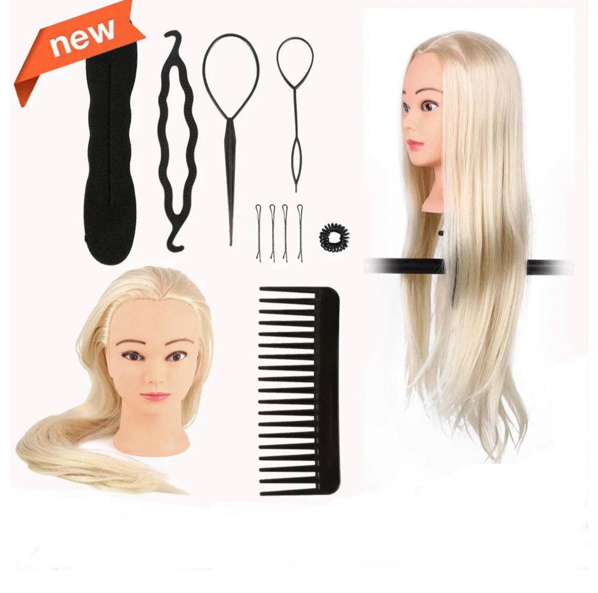 26" inch Hair Hairdressing Training Head With Clamp Hair Mannequin Practice Doll