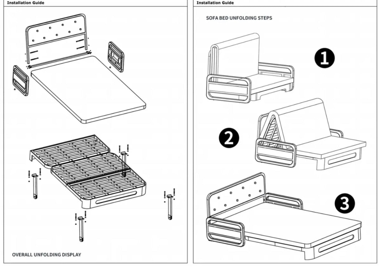 1.2M 2 Seater Living Room Sofa Convertible Pull Out Sofa Bed Storage