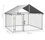 Outdoor Dog Kennel with Roof 200x200x150 cm