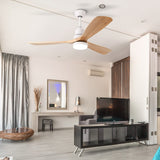 52" Ceiling Fan with Lights Remote Control, DC Motor Outdoor LED Modern Smart Ceiling Fans, Wood Walnut Blades, Noiseless Reversible 6-Speed Motor for Bedroom, Garage, Patios, Kitchen, Farmhouse