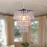 Mini Crystal Chandelier Lighting Bracket Flush Mount Ceiling Light Shade Chrome Lampshade Crystal Pendant Light for Hallway Girls Room Cabinet Dining Room Bathroom E26