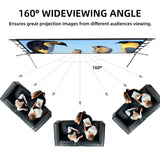 Projector Screen with Stand, 150 inch 16:9 Portable for Home Theater, Outdoor Indoor Party, Backyard Cinema.