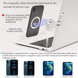 Magnetic Phone Holder for Laptop, Adjustable Phone Monitor Side Mount for iPhone 14/ 13/ 12 MagSafe Seires, Slim Portable Foldable Computer Expansion Bracket, Silver