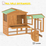 Rabbit Hutch Chicken Coop Guinea Pig Cage Pet House for Small Animals 137.5x43.5x85cm