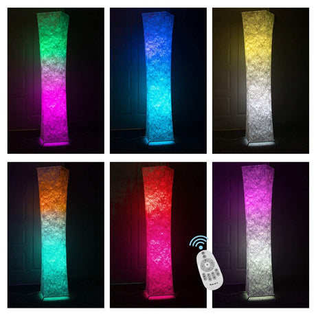 Design Floor Lamp, LEONC Standing Lamp, RGB 7 Colours, 10 Levels Brightness, Remote Control