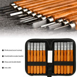 12Pcs Wood Carving Set, SK5 Carbon Steel Sculpting Knife Kit for Beginners & Professions Wood Carving Tool with Whetstone and Storage Bag