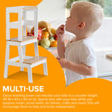 Kitchen Helper Tower Stable and Safe Smart Design - Multi-use Step Stool