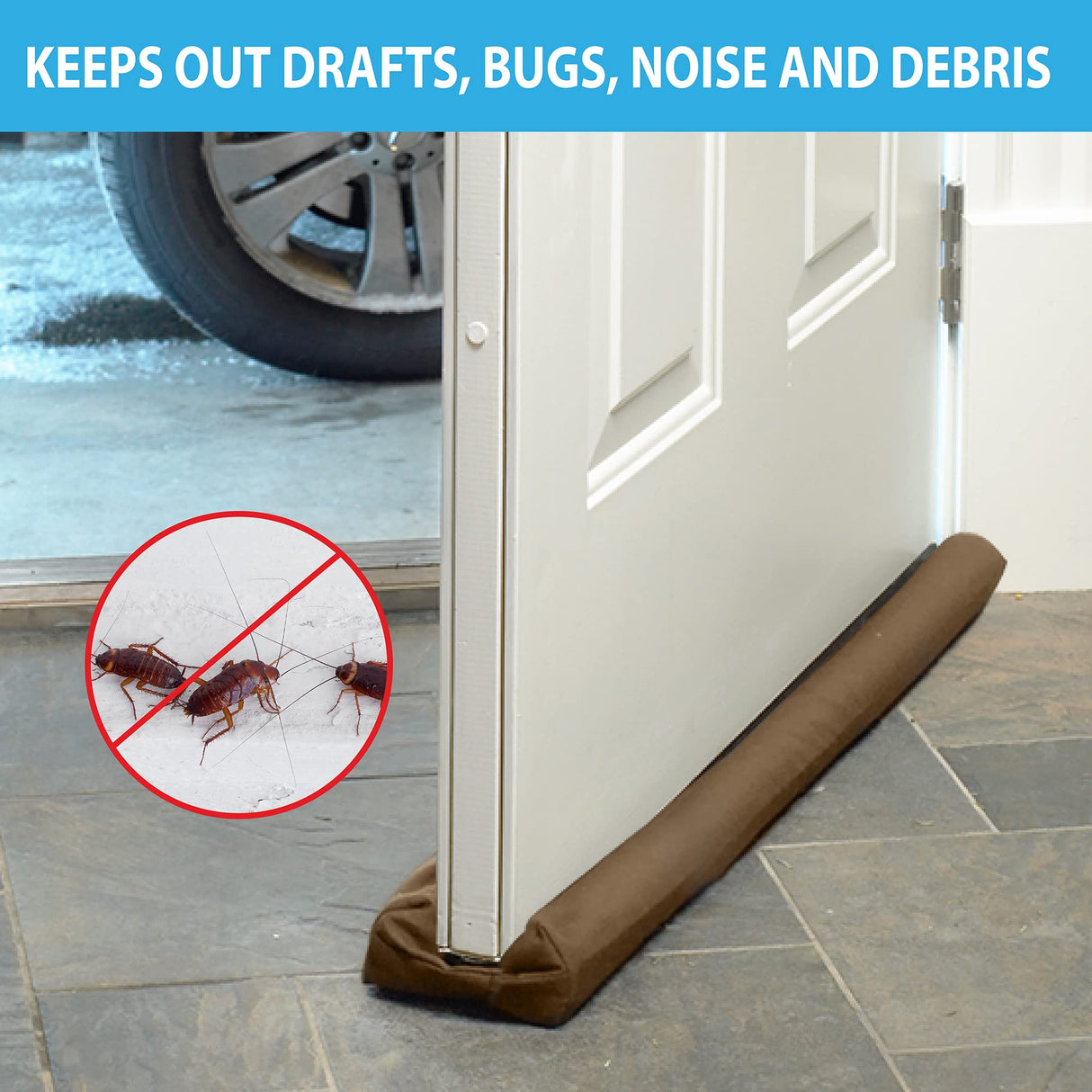 Twin Draft Guard Extreme, Original Door Draft Stopper, Single, Brown Year-Round Insulator, Trademarked and Patented Under Door Draft Stopper