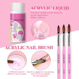 Acrylic Nail Kit with Nail Drill - White/Pink/Clear Acrylic Powder and Liquid Set Acrylic Nail Brush Nail Supplies Nails Kit for Beginner with Everything for Acrylic Nails Art Design Home DIY