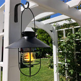 Outdoor Decorative Iron Wall Hanging Plant Bracket Wind Chime Hanger Lantern Hooks (Black, Set of 2)