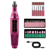 Electric Nail Drill Kit, 48Pcs USB Portable Electric Nail Drill Machine, Electric Nail File for Acrylic, Gel Nails, Manicure Pedicure Tools with 48 Drill Bits and Sanding Bands