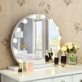 Vanity Mirror with Lights, 24W 19 Inch Hollywood Lighted Makeup Mirror with 12 Dimmable LED Bulbs for Dressing Room, Tabletop