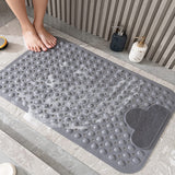 Shower Mat Non Slip Bathtub Mat, Cloud Foot Massage Area, Flexible Soft Massages Your Soles Effectively,Eco-Friendly TPE Anti-Drop for Tub with Suction Cups Bathroom Foot Mats , Grey, 70 X 40CM