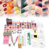 42 Acrylic Powder 120ml Liquid Nail Form Glitter File Glue Brush Rhinestone Clipper French Tips Nail Art Set