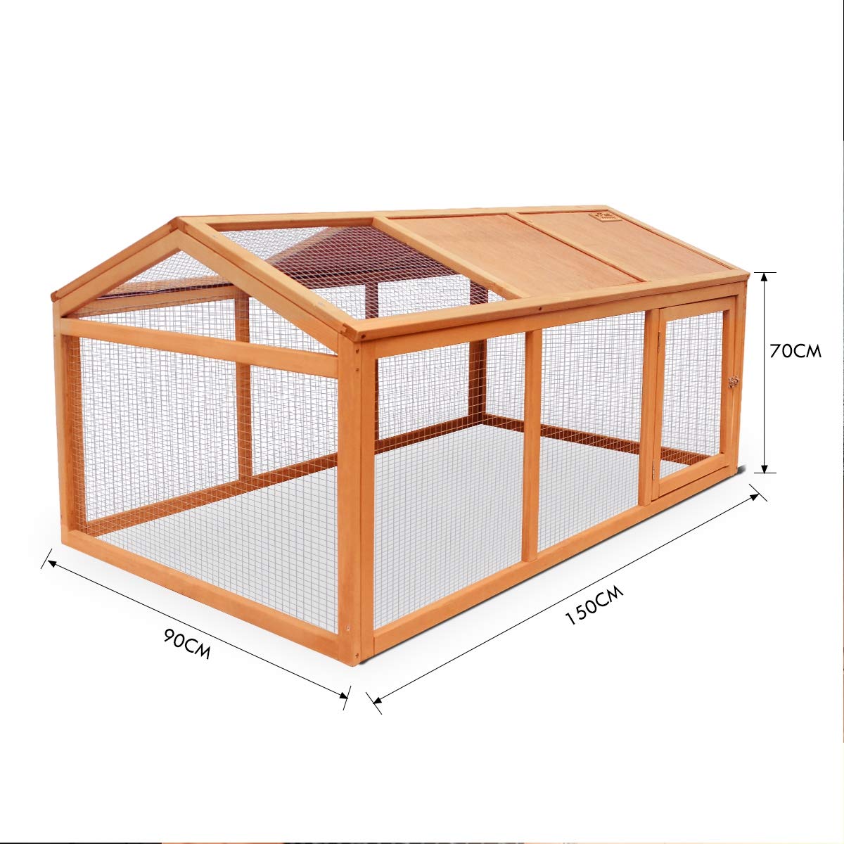 Pet Scene Rabbit Cage Wooden Chicken Coop Hutch Cage Small Animal Cage Outdoor Enclosures 150x90x70cm