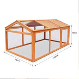 Pet Scene Rabbit Cage Wooden Chicken Coop Hutch Cage Small Animal Cage Outdoor Enclosures 150x90x70cm