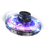 Flying Spinner Pro, Hand Operated Mini Drone, 360° Rotating and Shining LED Lights for Kids Adults Indoor & Outdoor Fun (Black)