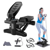 Fitness Portable Stair Stepper for Exercise - Mini Stepper Fitness Equipment with LCD Monitor, Resistance Bands and Floor Mat