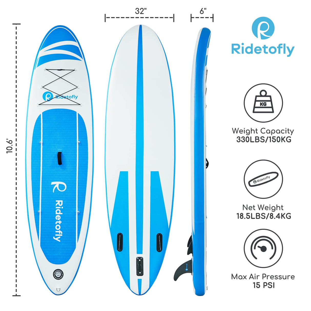 Stand Up Paddle Board, 10.6'x32''x6'' Inflatable Paddle Board with SUP Accessories, Included Hand Pump, Adjustable Paddle/ Seat, Waterproof Bag, for Yoga, Fishing, Touring