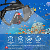 Snorkel Set Adults-Anti-Fog Film Scuba Snorkeling Diving Mask with Impact Resistant Temperred Glass|Dry Top Snorkel,2 Mouthpieces 1 Waterproof Case Included