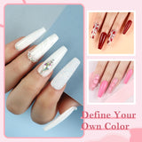 Gel Nail Polish Set with Nail Drill Machine and 36W LED U V Nail Dryer 10 Colors Gel Nail Polish 3 Pcs Poly Nail Gel with Slip Solution Nail Glitter Powder with Manicure Tools for Nail Design