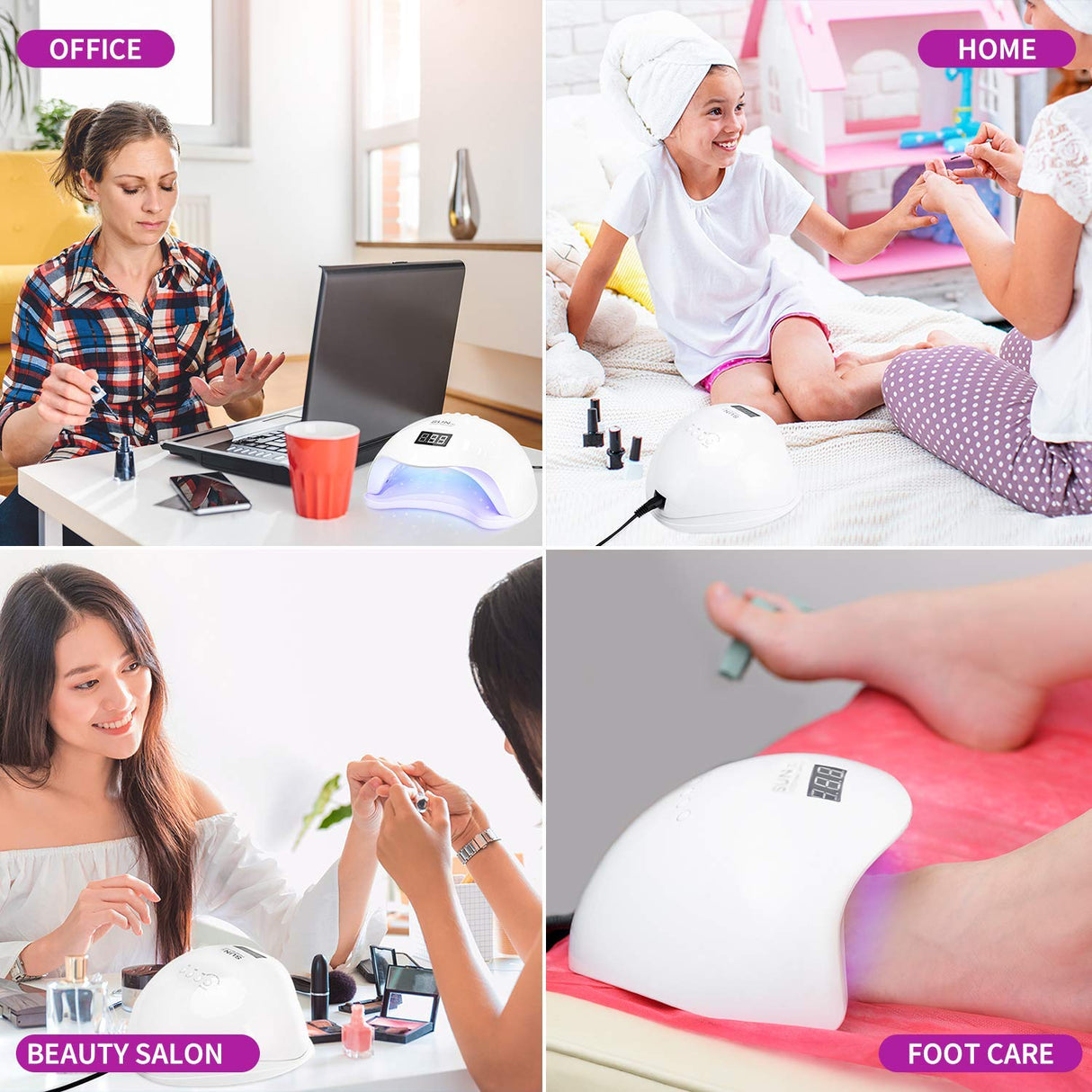 48W UV LED Nail Lamp,with Sensor,4 Timer Setting for Gel Fingernails Toenails,LED Display,Professional Nail Polish Curing Light Suitable for Novices,Home and Salon,Detachable Magnetic Tray