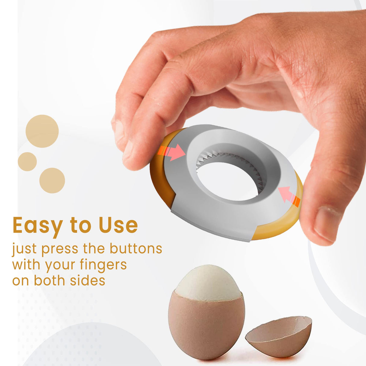 Egg Cutter for Hard Boiled Eggs – Compact, Easy-to-Use Egg Topper Kitchen Tool for Quickly Cutting Off the Tops of Cooked Eggs (2 Pack)