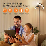 Floor Lamps for Living Room,Modern Bright LED Standing Lamp,Stepless Dimmable 3000K-6000K Rotatable Reading Standing Light,Touch&Remote Control Uplighter Floor Lamp for Living Room Bedroom