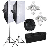 Photography Studio 3375W Continuous Lighting Softbox Background Kit 15 x 45W Bulbs + 5-Socket Light Heads Soft Box Kit + 4 Backdrops (Black/White/Green/Gray) Background Light Stand Reflector