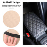 Center Console Cover,Soft Comfortable PU Leather Car Armrest Cushion,Waterproof and Anti-scratch Armrest Seat Box Cover Profector,Car Interior Accessories Universal For SUV/Truck/Vehicle (Black)