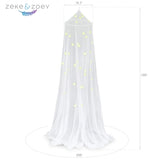 Kids Hanging Bed Canopy for Girls Bed or Boys with Glow in The Dark Stars. The Bed Netting Will Light up Your Child's own Galaxy