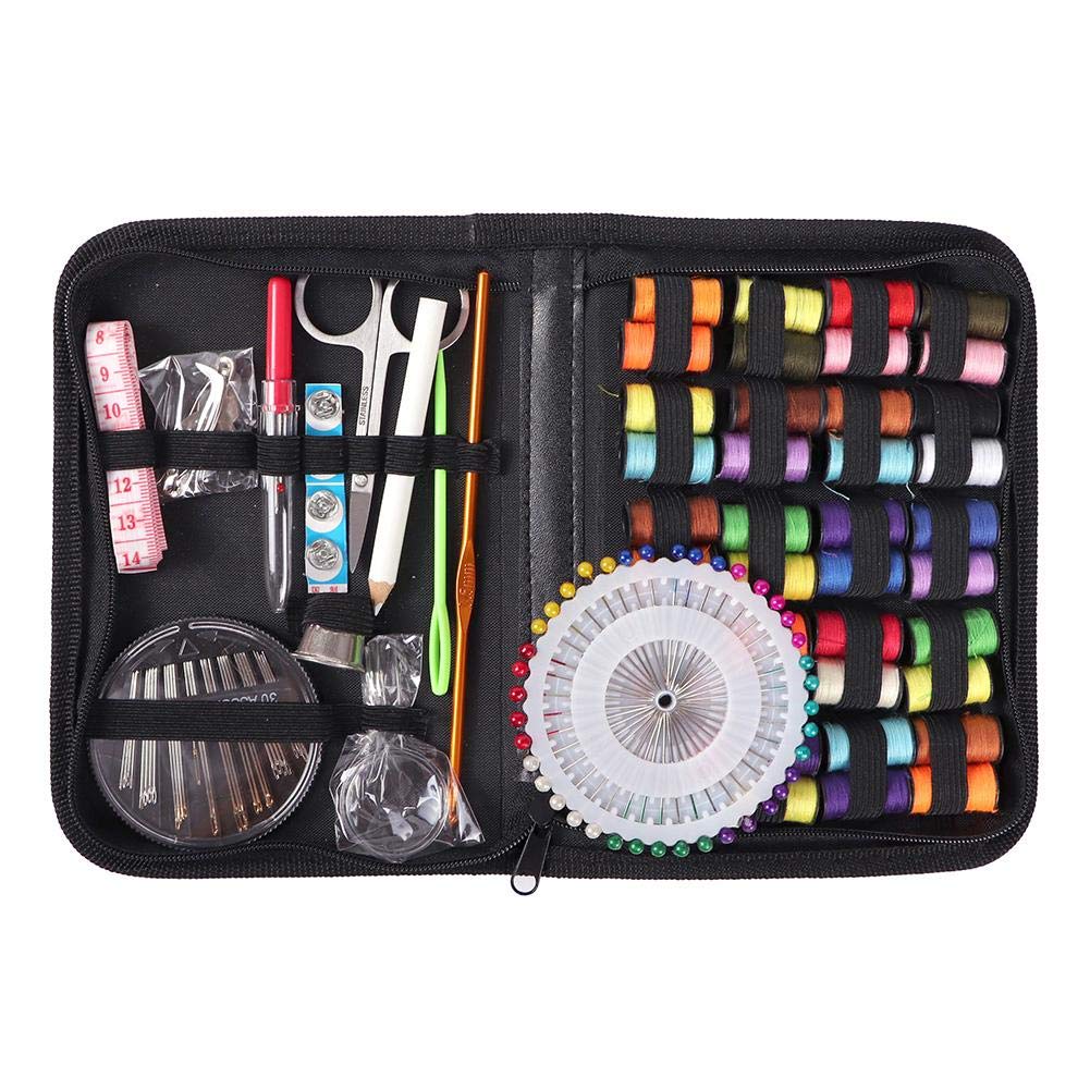 Sewing Kit for Traveling, 128 Pcs DIY Sewing Supplies Embroidery Sewing Needles Scissor Tape Craft Quilting Stitching Mom Gifts, Home and Emergency Use