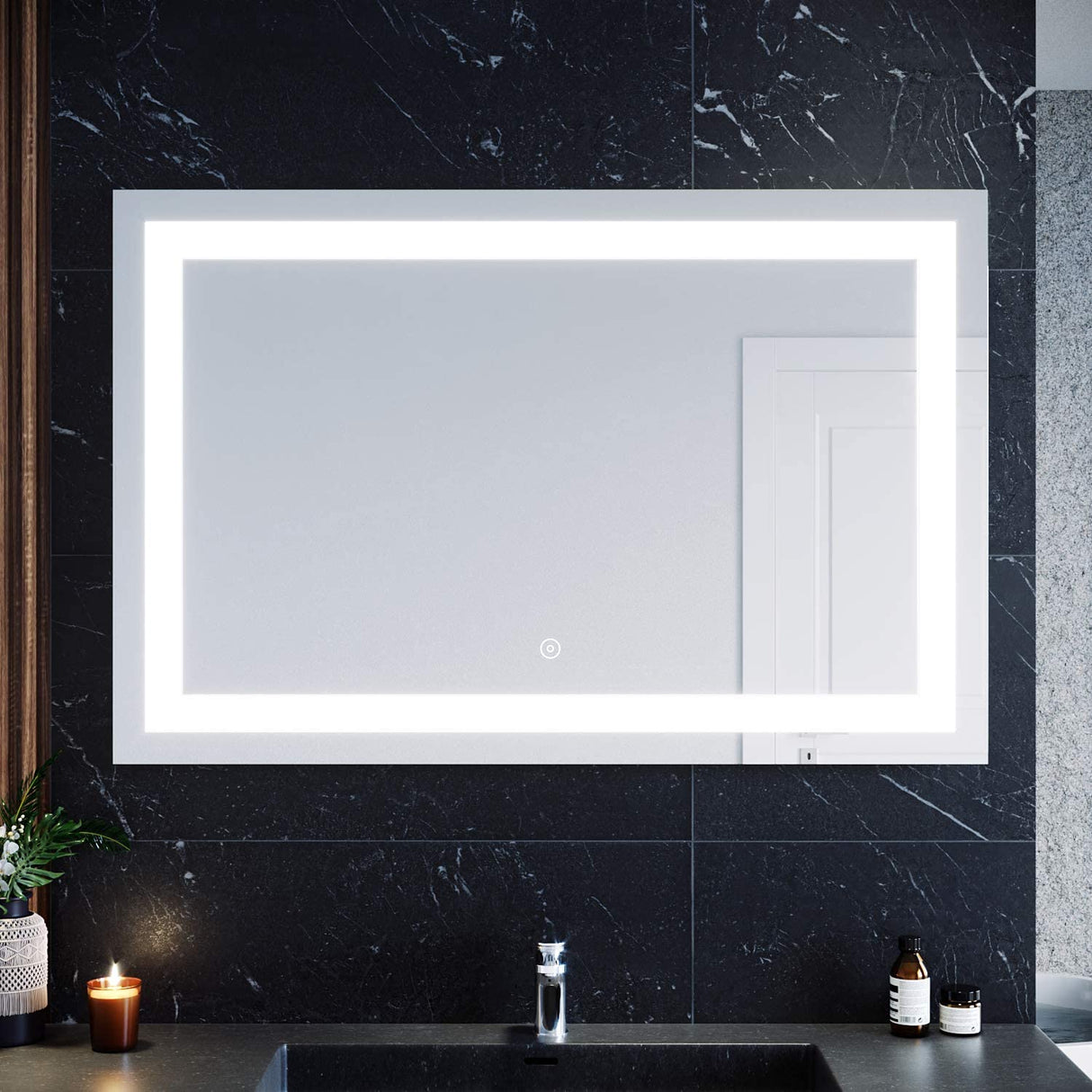 Bathroom LED Mirror Wall Mounted Mirror Illuminated Anti-foggi 1200x800mm