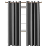 Three Pass Microfiber Blackout Thermal Insulated Eyelet Panel Window Curtains/Drapes (Set of 2 Panels, 132 x 243 cm, Grey)